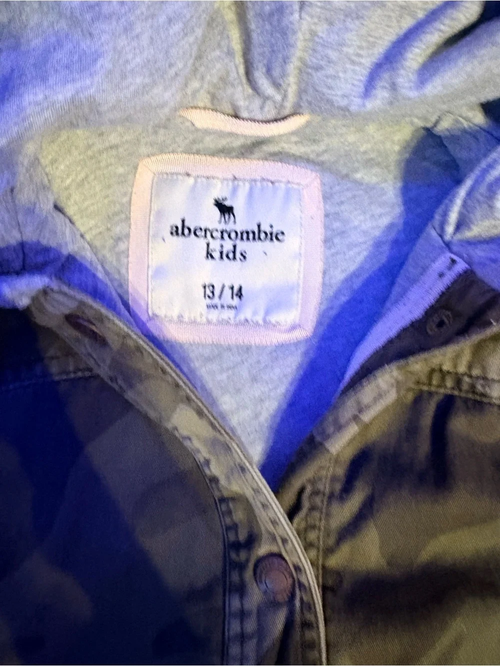 abercrombie kids Green Camo Hooded Utility Jacket